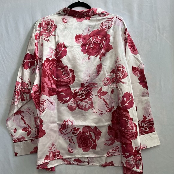 Amoureuse Plus Size 3X Floral 2 Piece Pajama Intimate Sleep Wear Red Women - Picture 4 of 12